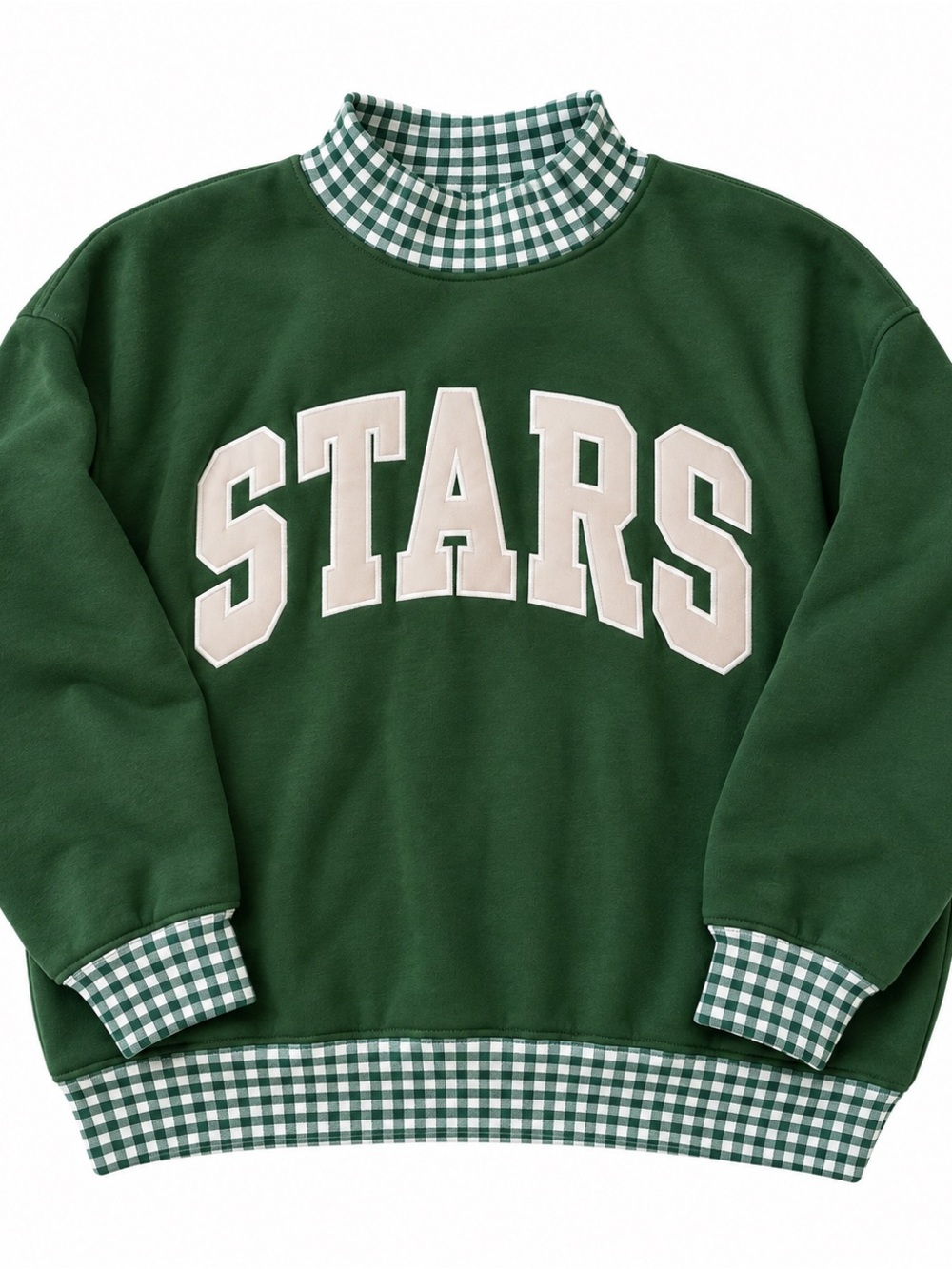 NWT Dallas Stars Custom Made Mockneck Checkered Sweatshirt Embroidered Letters